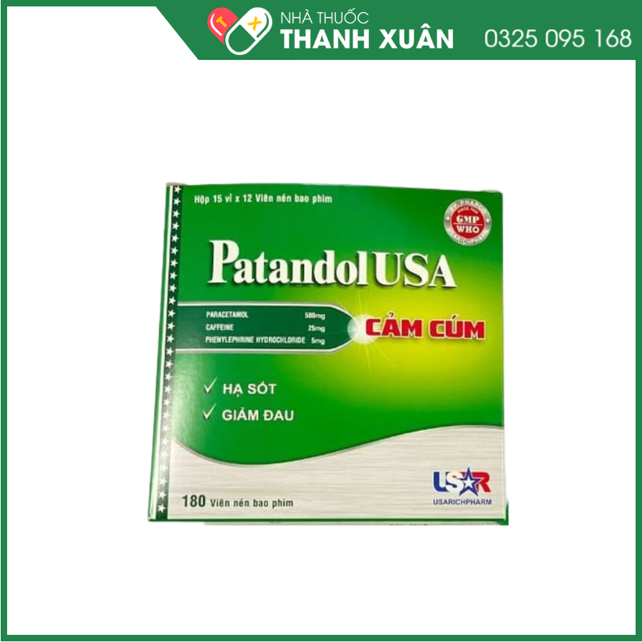 PatandolUSA cảm cúm giảm các triệu chứng cảm cúm và cảm lạnh